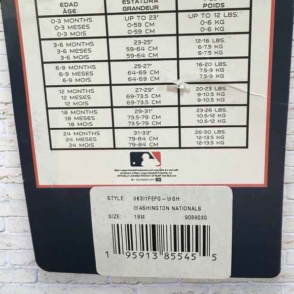COPY - Washington Nationals Baby Creepers NWT - Set of 2 Onesies - Size 12 mont… - Picture 3 of 4